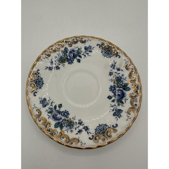 Royal Dover China Moonlight Rose Blue And Gold Cup and Saucer Gold England - Picture 6 of 8
